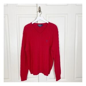 Men's V-Neck Sweater - Red